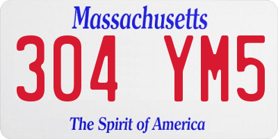 MA license plate 304YM5