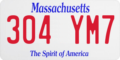 MA license plate 304YM7