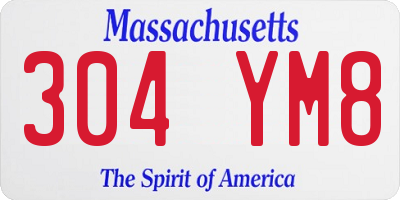 MA license plate 304YM8