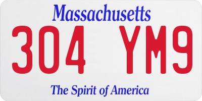 MA license plate 304YM9