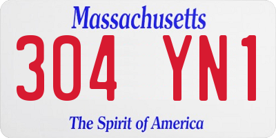 MA license plate 304YN1