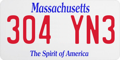 MA license plate 304YN3