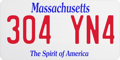 MA license plate 304YN4