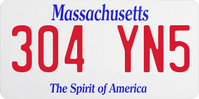 MA license plate 304YN5