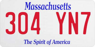 MA license plate 304YN7