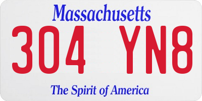 MA license plate 304YN8