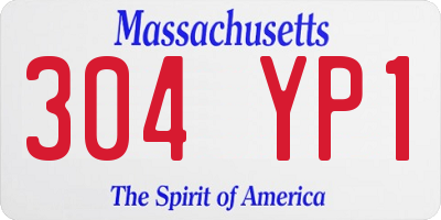 MA license plate 304YP1