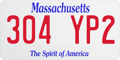 MA license plate 304YP2