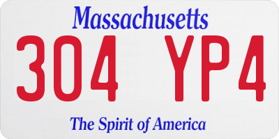 MA license plate 304YP4