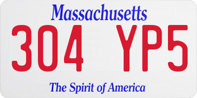 MA license plate 304YP5