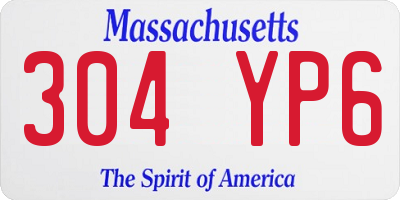 MA license plate 304YP6
