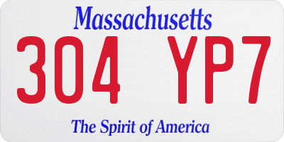 MA license plate 304YP7