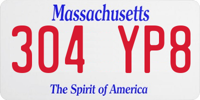 MA license plate 304YP8