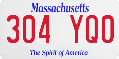 MA license plate 304YQ0