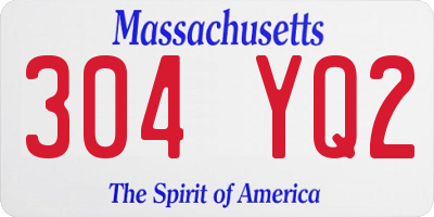 MA license plate 304YQ2