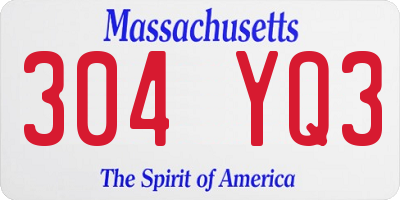 MA license plate 304YQ3