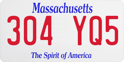 MA license plate 304YQ5