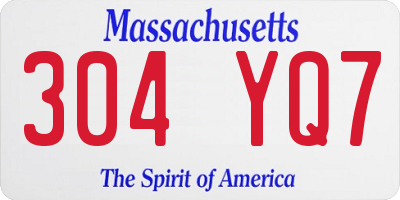 MA license plate 304YQ7