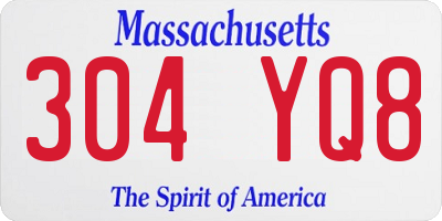 MA license plate 304YQ8