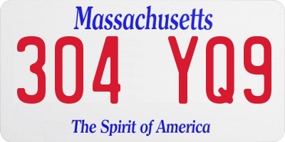MA license plate 304YQ9