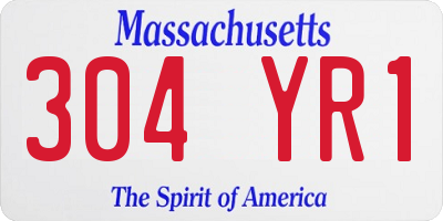 MA license plate 304YR1