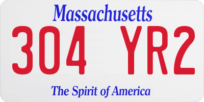 MA license plate 304YR2