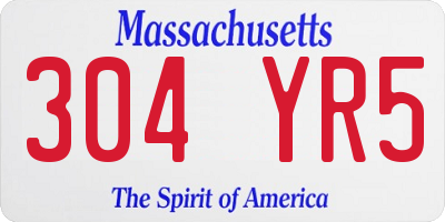 MA license plate 304YR5