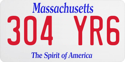 MA license plate 304YR6