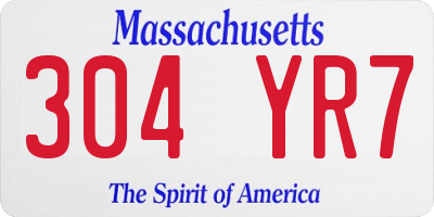 MA license plate 304YR7