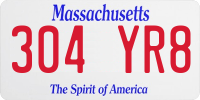 MA license plate 304YR8