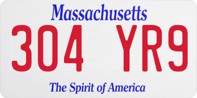 MA license plate 304YR9