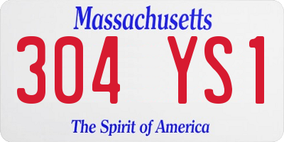 MA license plate 304YS1