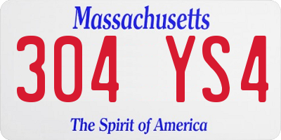 MA license plate 304YS4