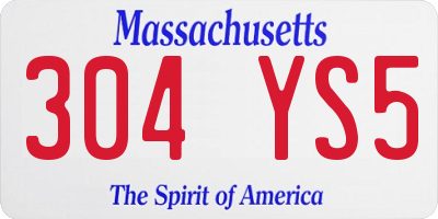 MA license plate 304YS5