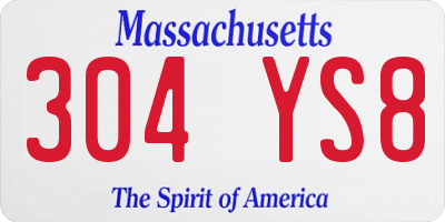 MA license plate 304YS8