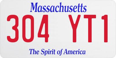 MA license plate 304YT1