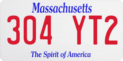 MA license plate 304YT2