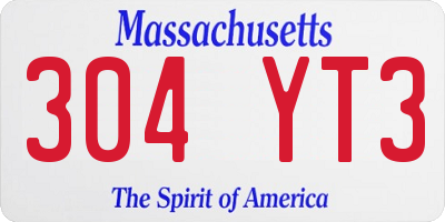 MA license plate 304YT3