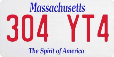 MA license plate 304YT4