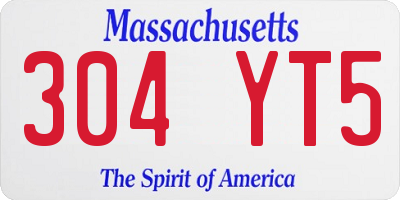 MA license plate 304YT5