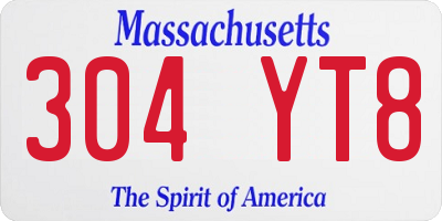 MA license plate 304YT8