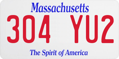 MA license plate 304YU2