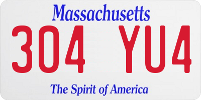 MA license plate 304YU4