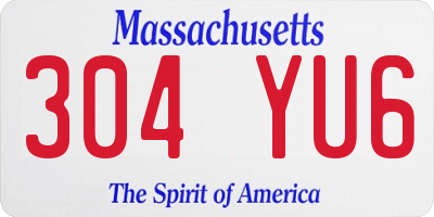 MA license plate 304YU6