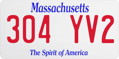 MA license plate 304YV2