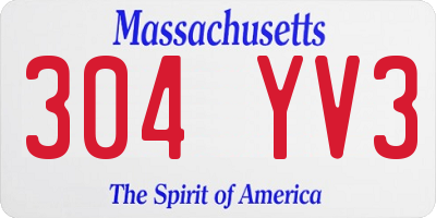MA license plate 304YV3