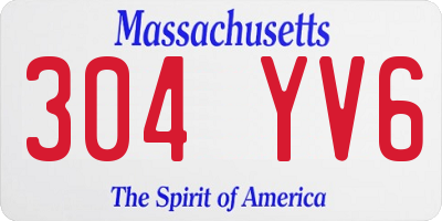 MA license plate 304YV6