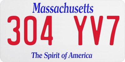 MA license plate 304YV7