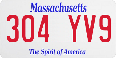MA license plate 304YV9