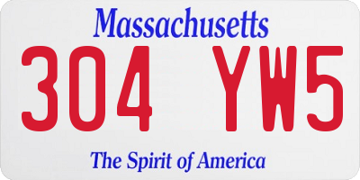 MA license plate 304YW5